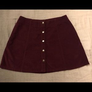button front mini skirt
